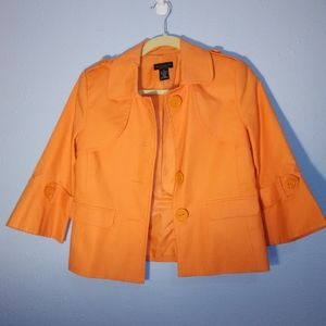 Fall Gorgeous Orange Bell Sleeve Button Up Jacket SM Rafaela Petites. EUC